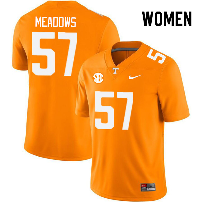 Women #57 Connor Meadows Tennessee Volunteers College Football Jerseys Stitched Sale-Orange - Click Image to Close
